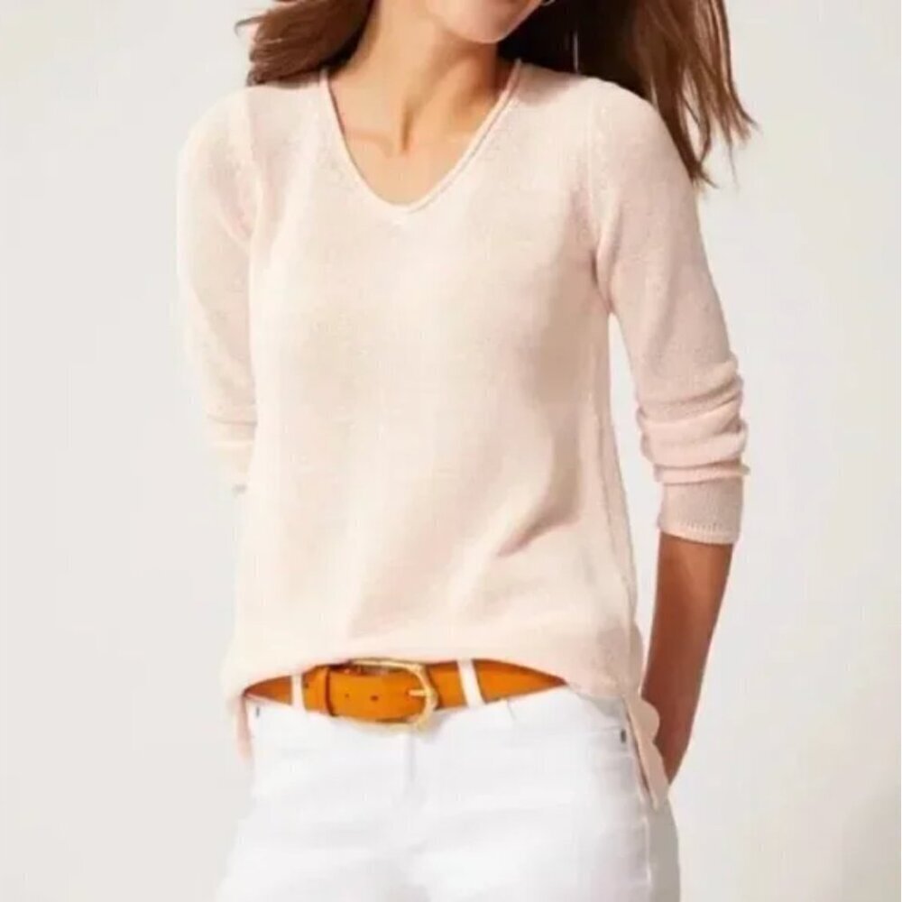 J. McLaughlin Light Pink Knit Beach Sweater